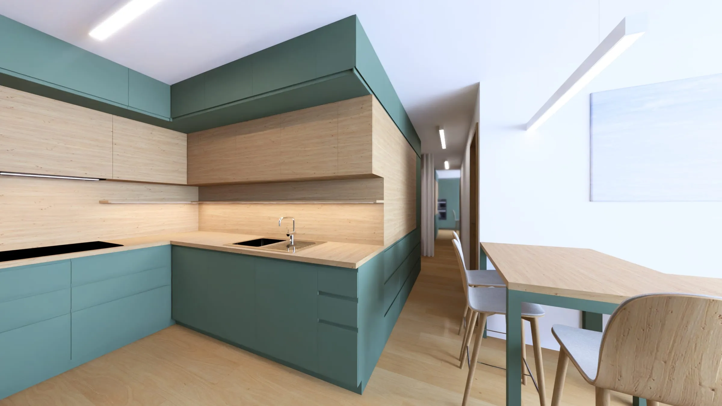 Interiér bytu Karlín, Praha, 2024